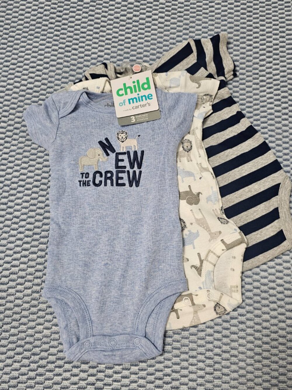 NEW Carter’s Child of Mine Baby Boy Bodysuits | 2 Packs (6 Total) | 0-3M & 3-6M - Picture 3 of 6